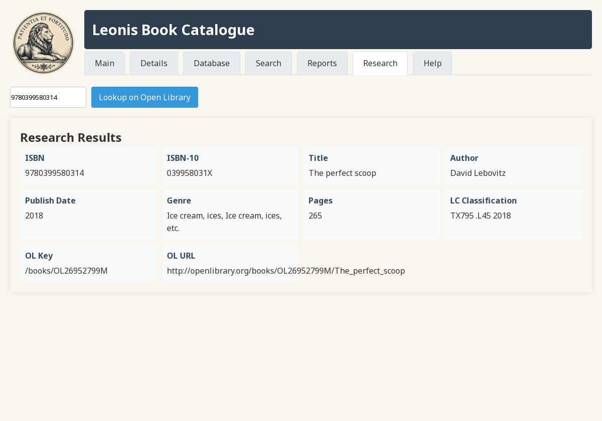 Research/lookup tool